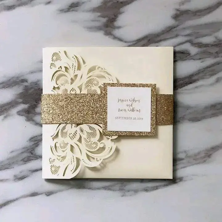 Long Double Flip wedding card